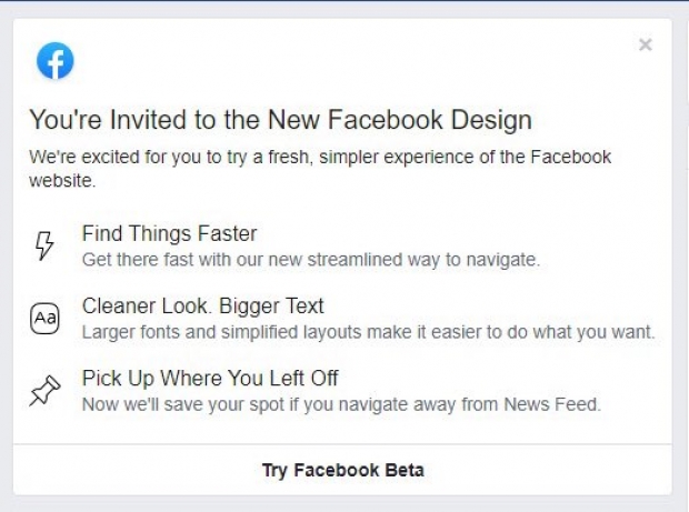 Facebook เปิดให้ผู้ใช้ทดสอบดีไซน์ใหม่พร้อม Dark Mode